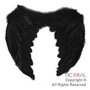 ALAS DE ANGEL FULL CON PLUMAS NEGRAS 45 x 35 CM  X 1